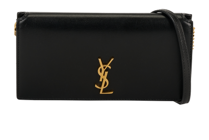 Cassandre Phone Pouch, &pound;420, Handbags, Black, Leather, Front view